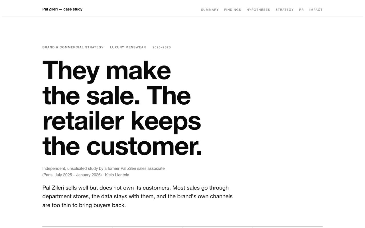 Pal Zileri case study: They make the sale. The retailer keeps the customer.