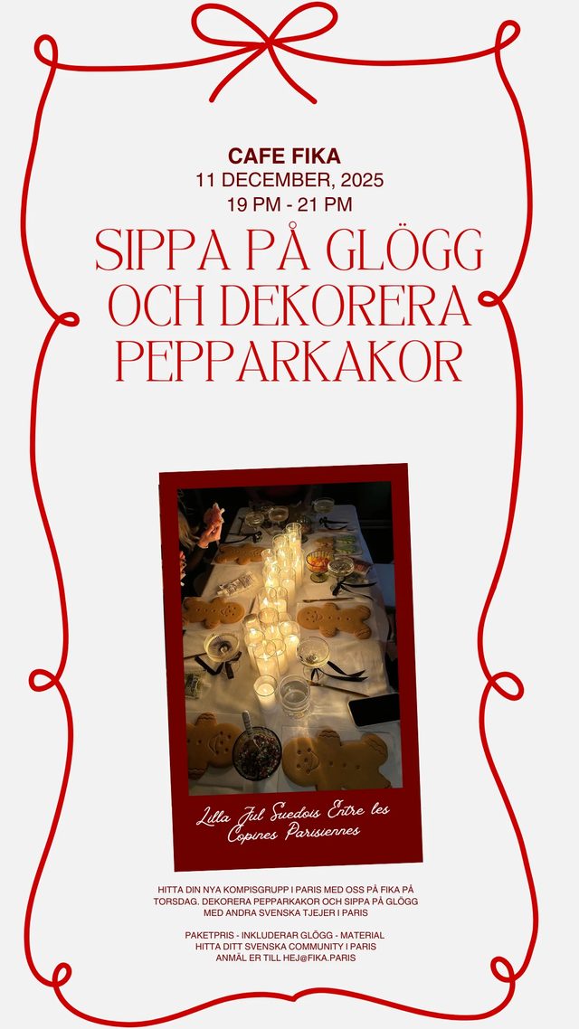 Christmas Sip & Decorate poster — Café Fika